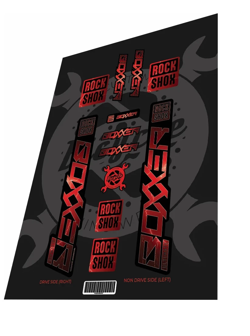 1. Stickere adezive furca ROCKSHOX Boxxer Ultimate Lightning Red 2022