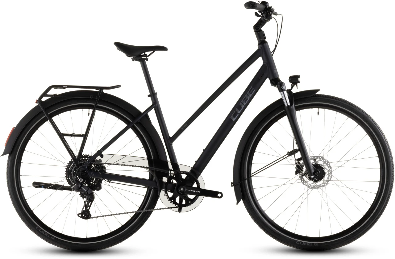 1. BICICLETA CUBE TOURING ONE TRAPEZE NIGHT CHROME