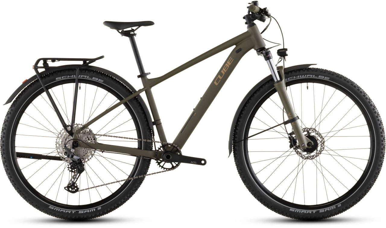 1. BICICLETA MTB Hardtail CUBE AIM SLX FE DUSTYOLIVE GOLD