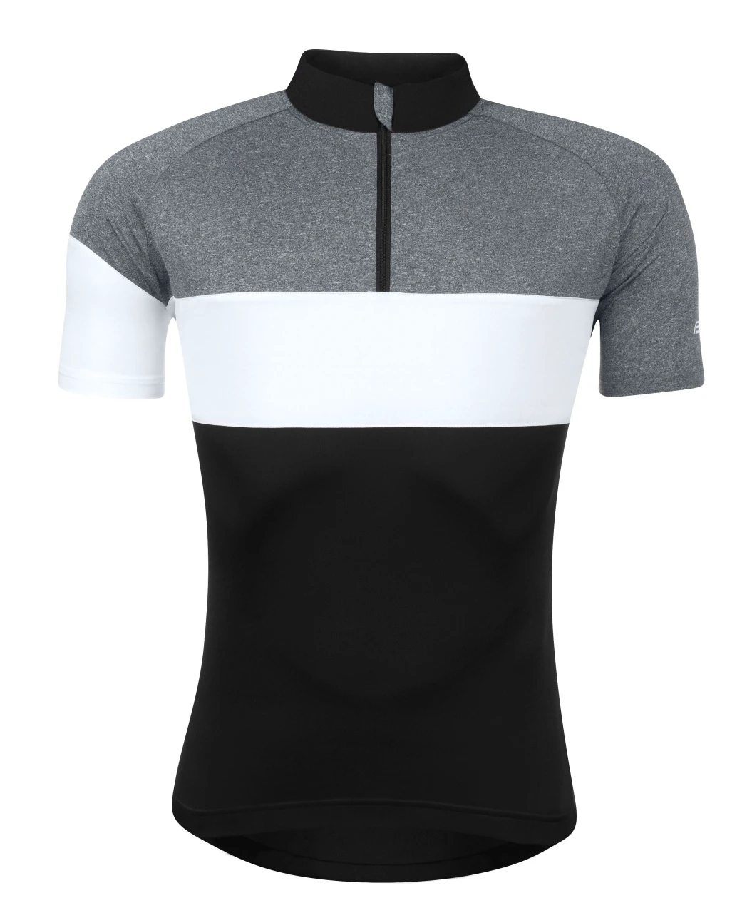 1. Bluza ciclism Force View maneci scurte negru/gri/alb L