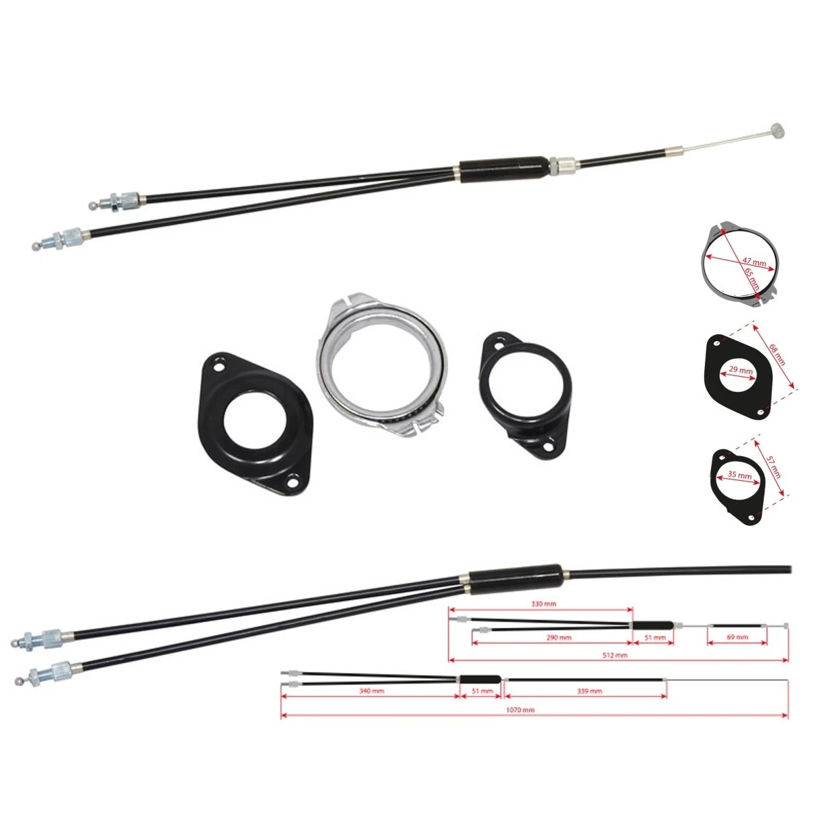 1. Cablu Force frana BMX complet cu rotor