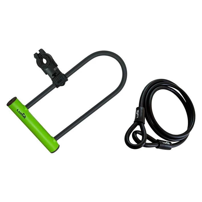 1. Lacat Luma Enduro 35 HU 320 verde cu suport Sopmulti C4 plus bucla
