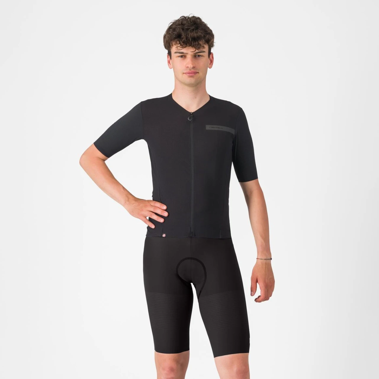 1. Pantaloni scurti cu bretele Castelli Premio EVO, pentru barbati, negru, XXL