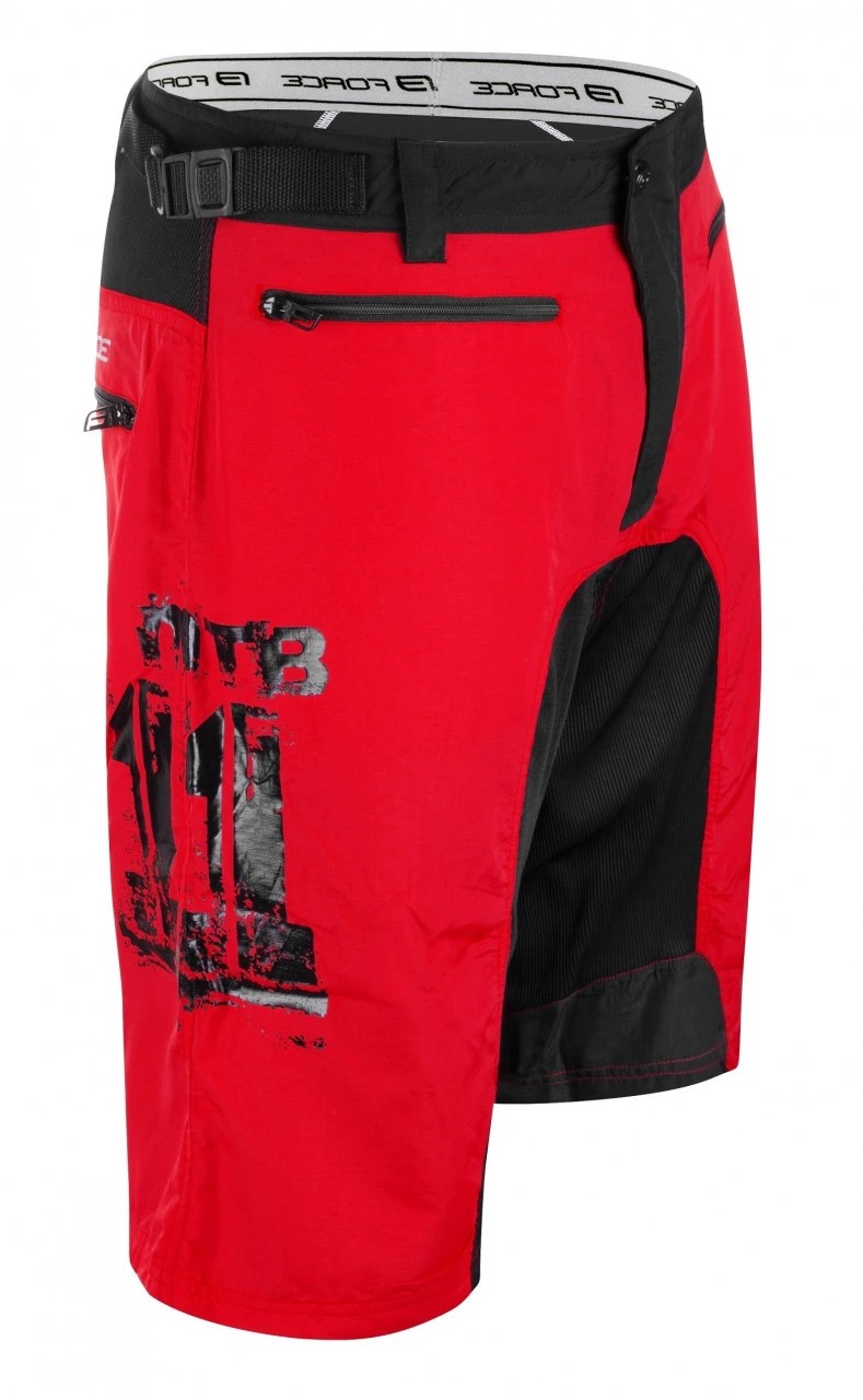 3. Pantaloni scurti Force MTB-11 bazon detasabil Rosu/Negru
