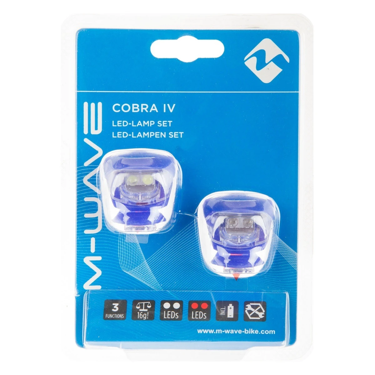 3. Set Flash cu Baterii M-WAVE COBRA IV - Albastru
