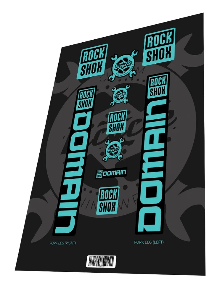 1. Set stickere adezive furca ROCKSHOX Domain Sky Blue 2023