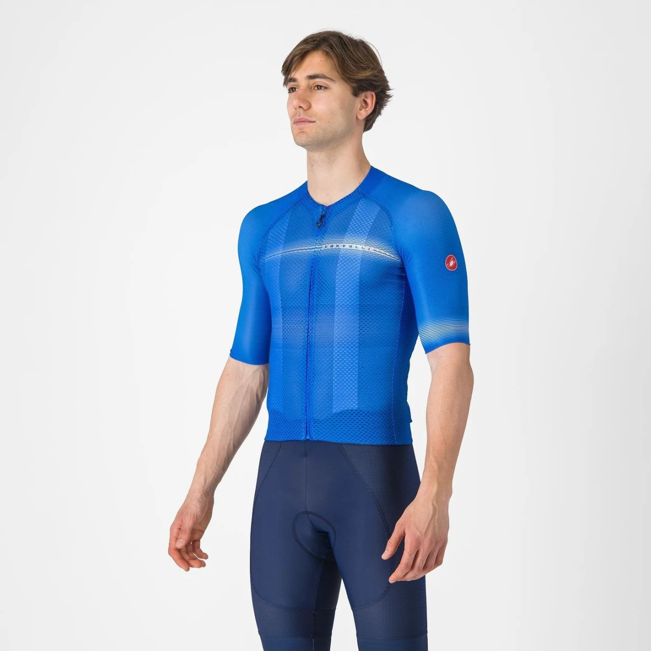 2. Tricou cu maneca scurta Castelli Climbers A/C, pentru barbati, albastru Italia/albastru belgian, XXL