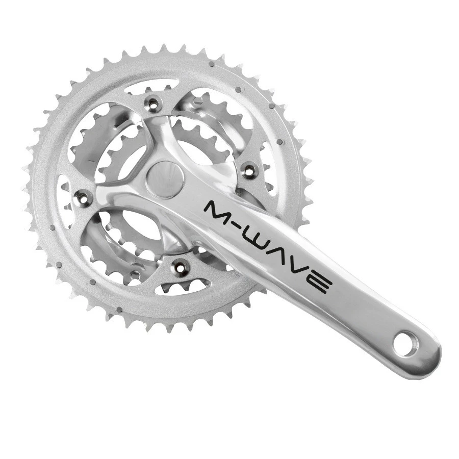1. Angrenaj Pedalier M-WAVE 22/32/44T Silver 8/9v Patrat