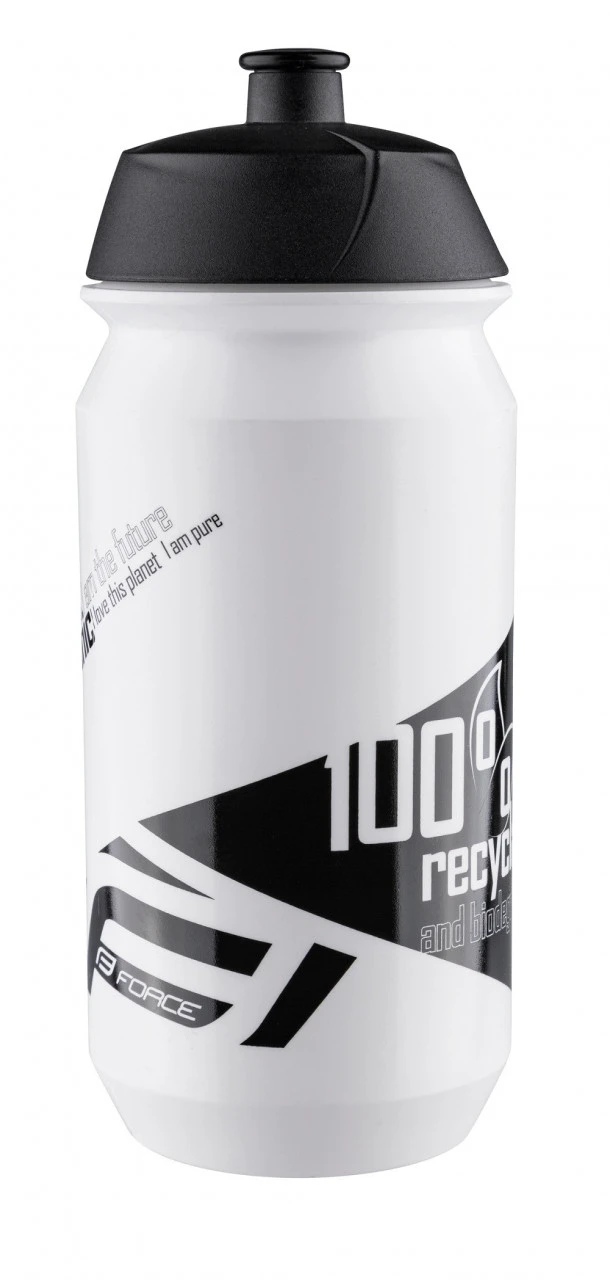 1. Bidon Force Bio 0.5l alb/negru