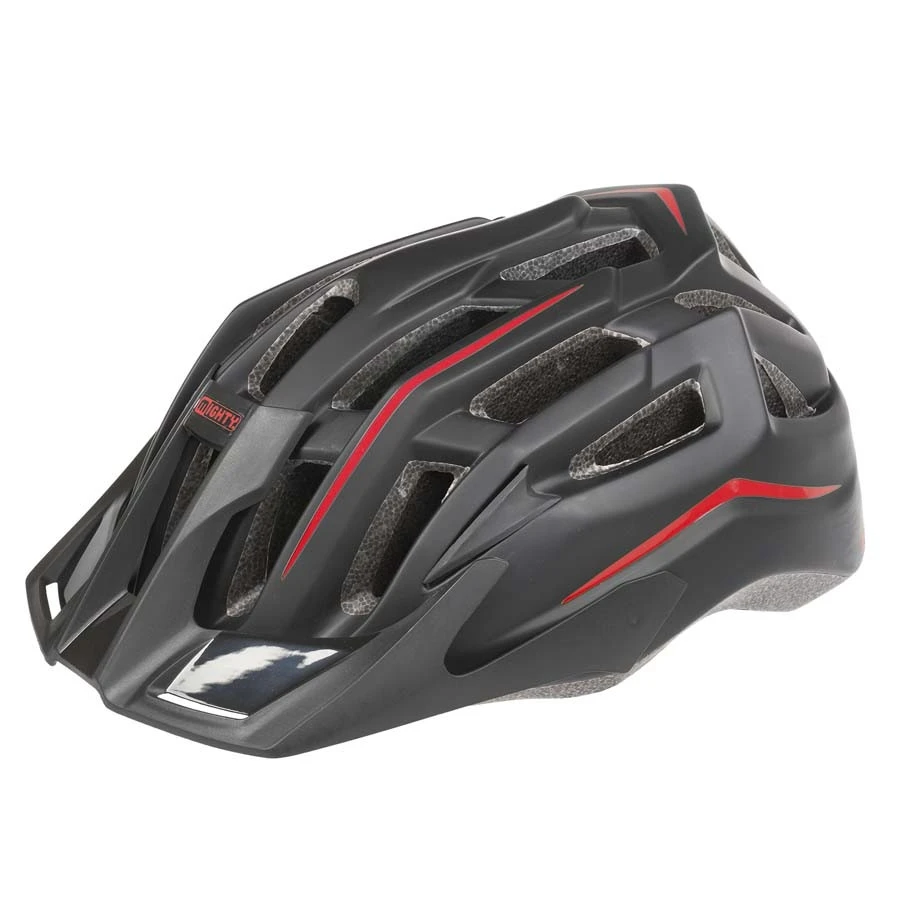 1. Casca Mighty Black Hawk L 58-62 negru/rosu