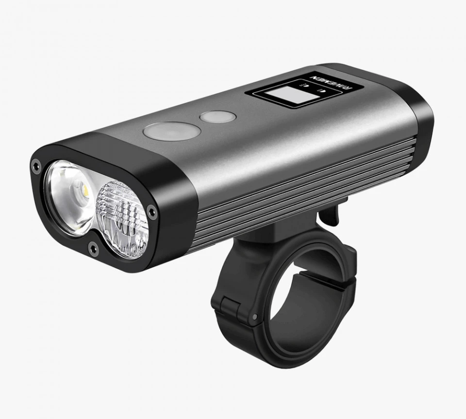 1. Far bicicleta RAVEMEN PR1200, 1200 LM, Gri, USB