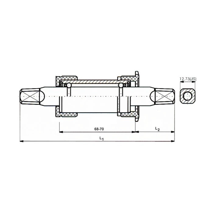 4. Monobloc Pedalier NECO 122,5/28 mm Negru Cupe Metal/Plastic