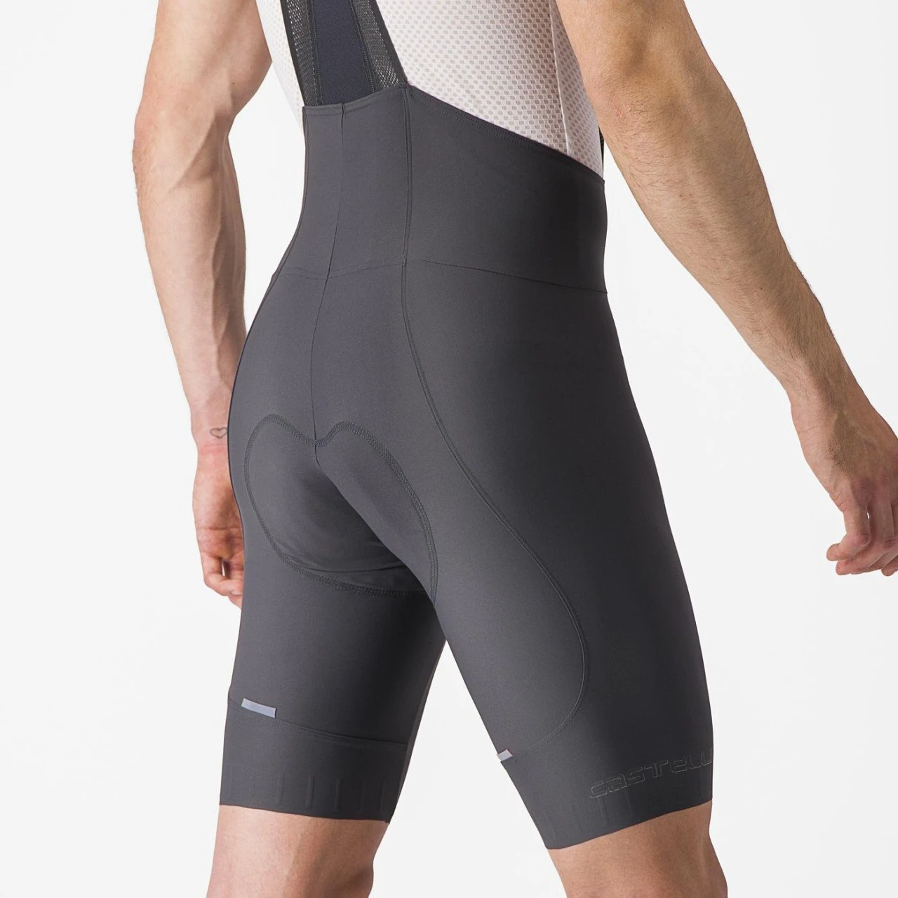 2. Pantaloni scurti cu bretele Castelli Espresso, Gri Inchis, M