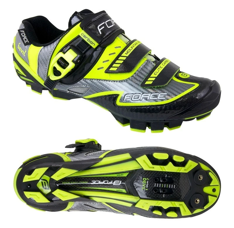 1. Pantofi Force MTB Carbon Devil fluo