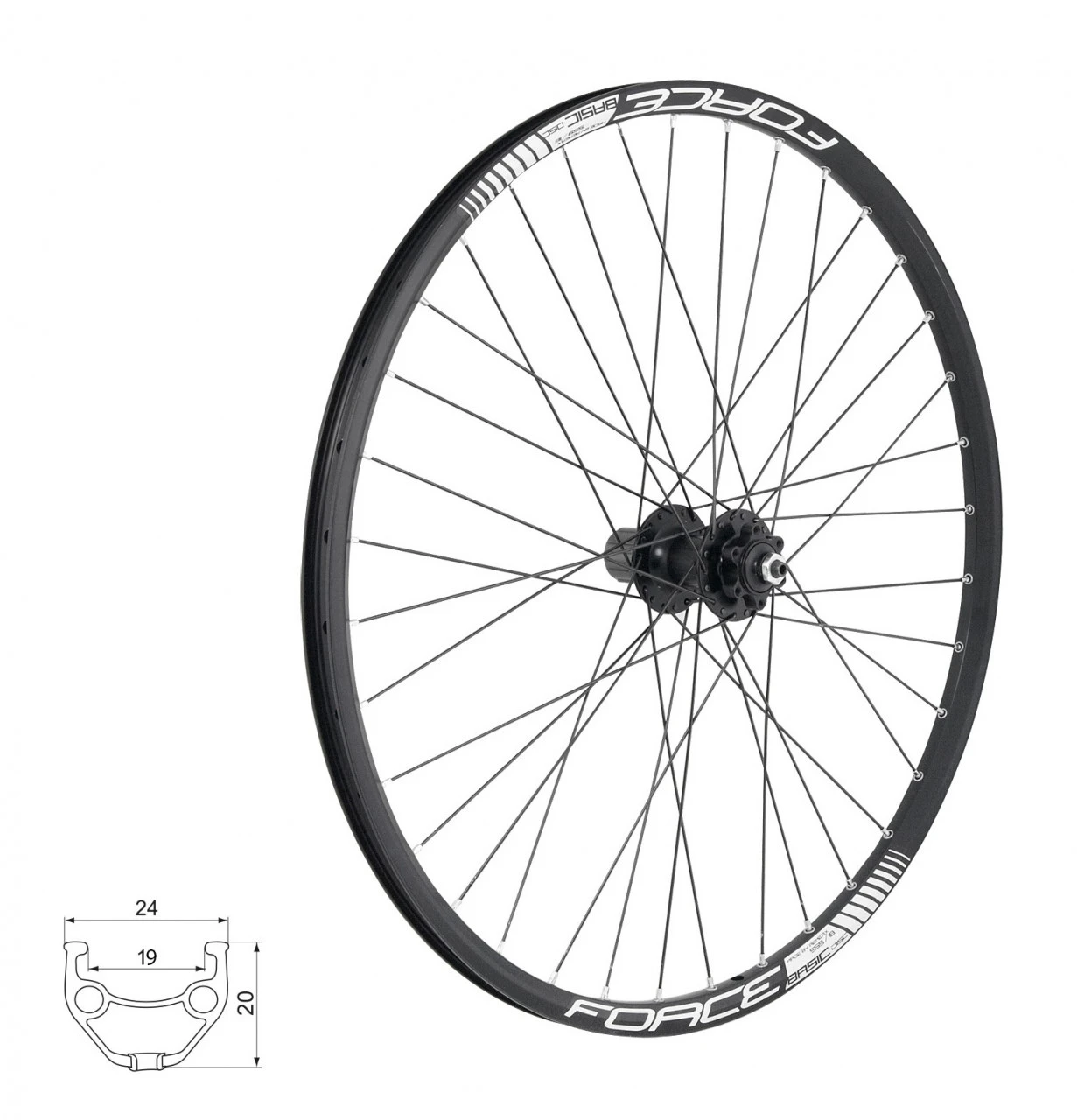 1. Roata spate 28 Force Basic Disc 622x19