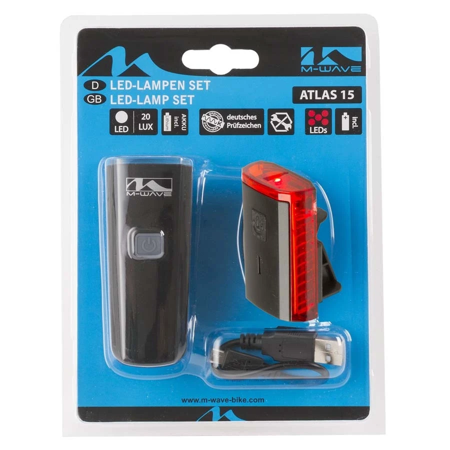 5. Set Lumini cu Acumulator M-WAVE ATLAS K 11 USB