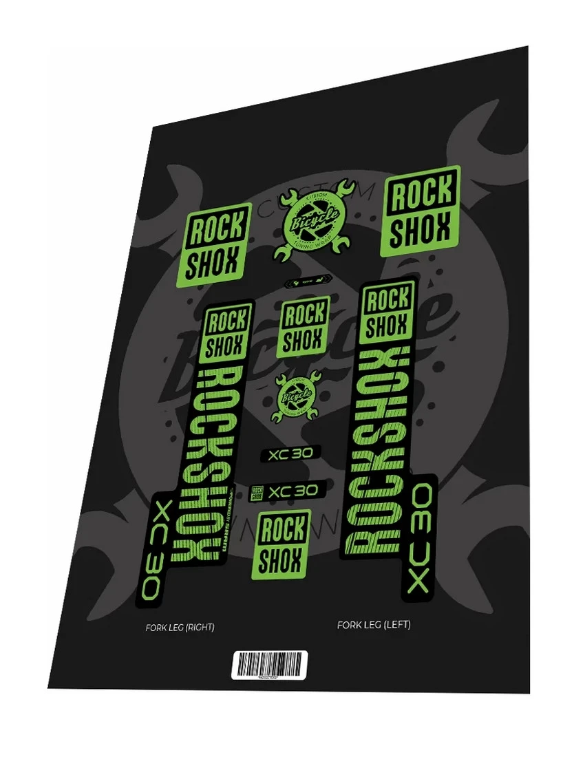 1. Set stickere adezive furca ROCKSHOX XC30 2018 Toxic Green