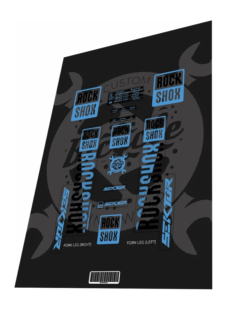 1. Stickere adezive furca ROCKSHOX Sektor Baby Blue Transparent 2018