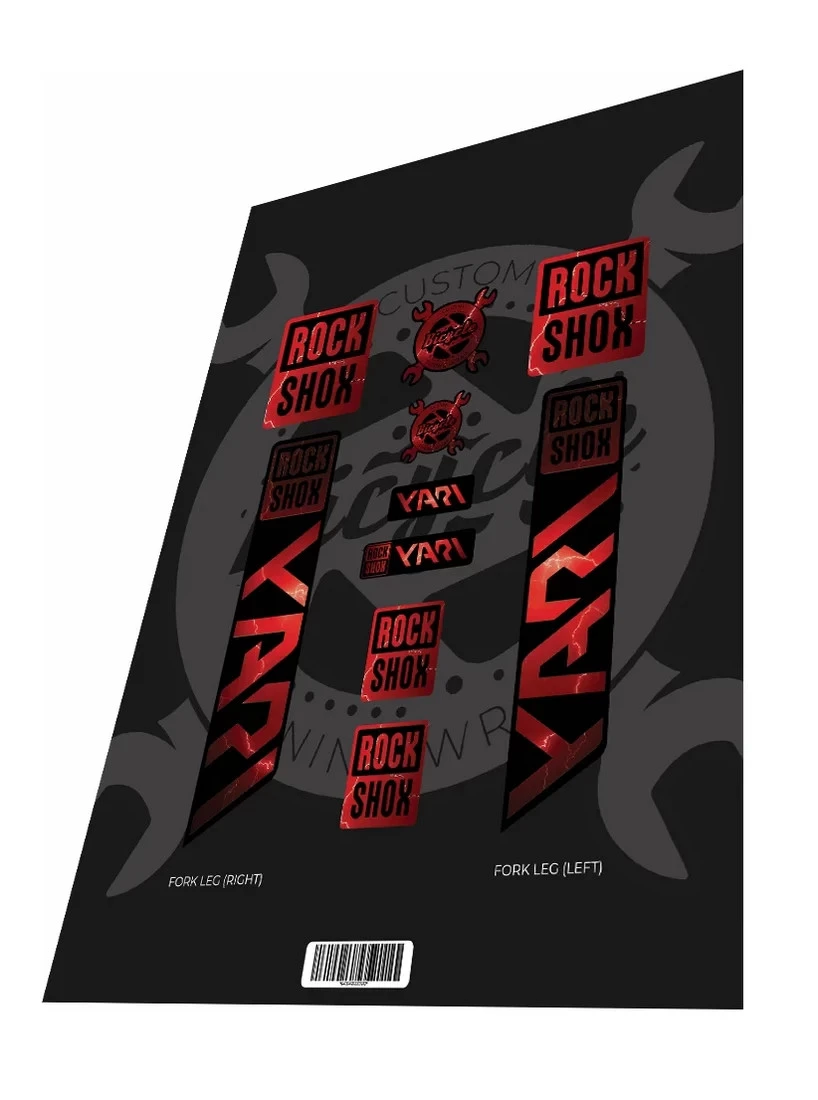 1. Stickere adezive furca ROCKSHOX Yari Thunder Red Black 2022