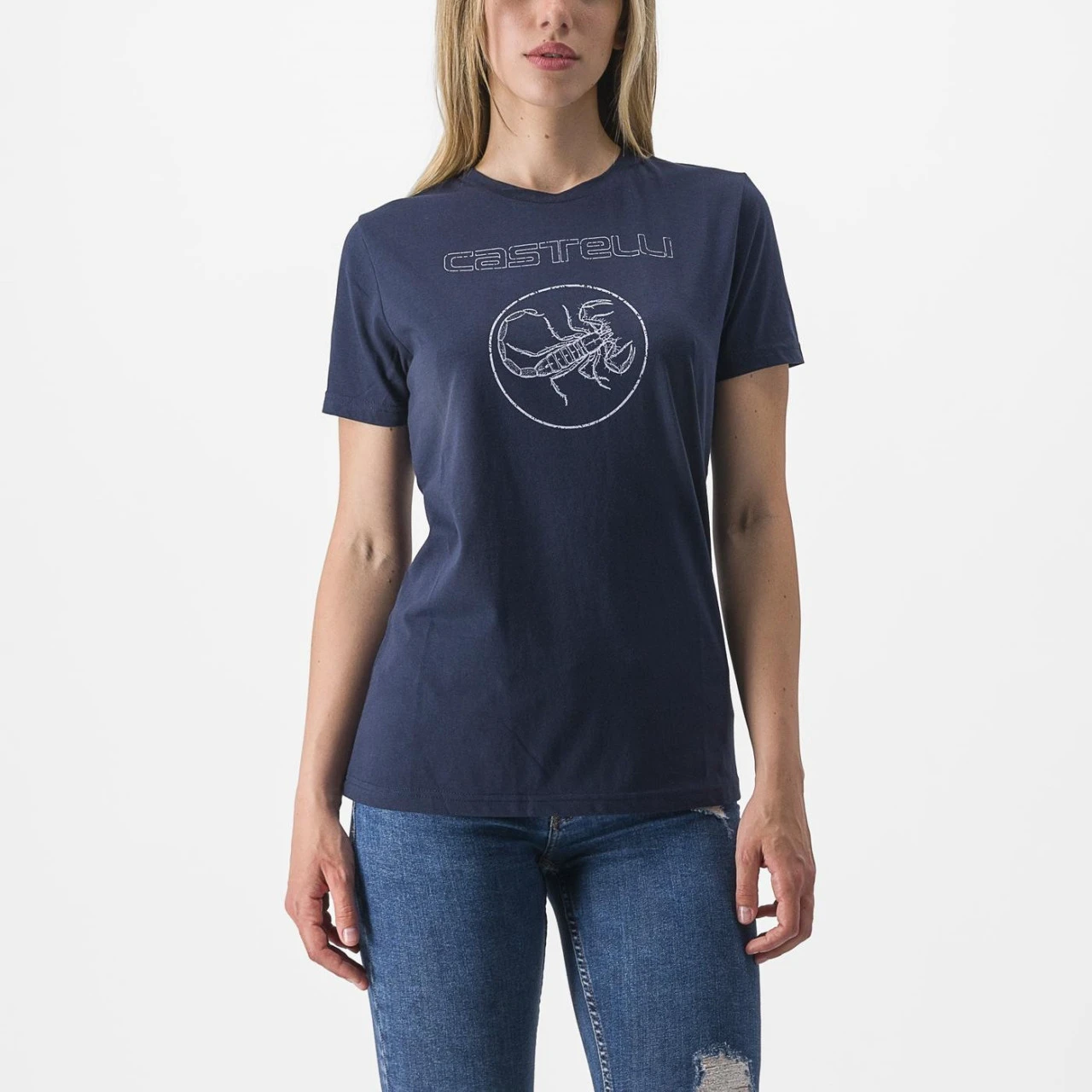 1. Tricou casual Castelli Pedalare Tee, de dama, Bleumarin, M