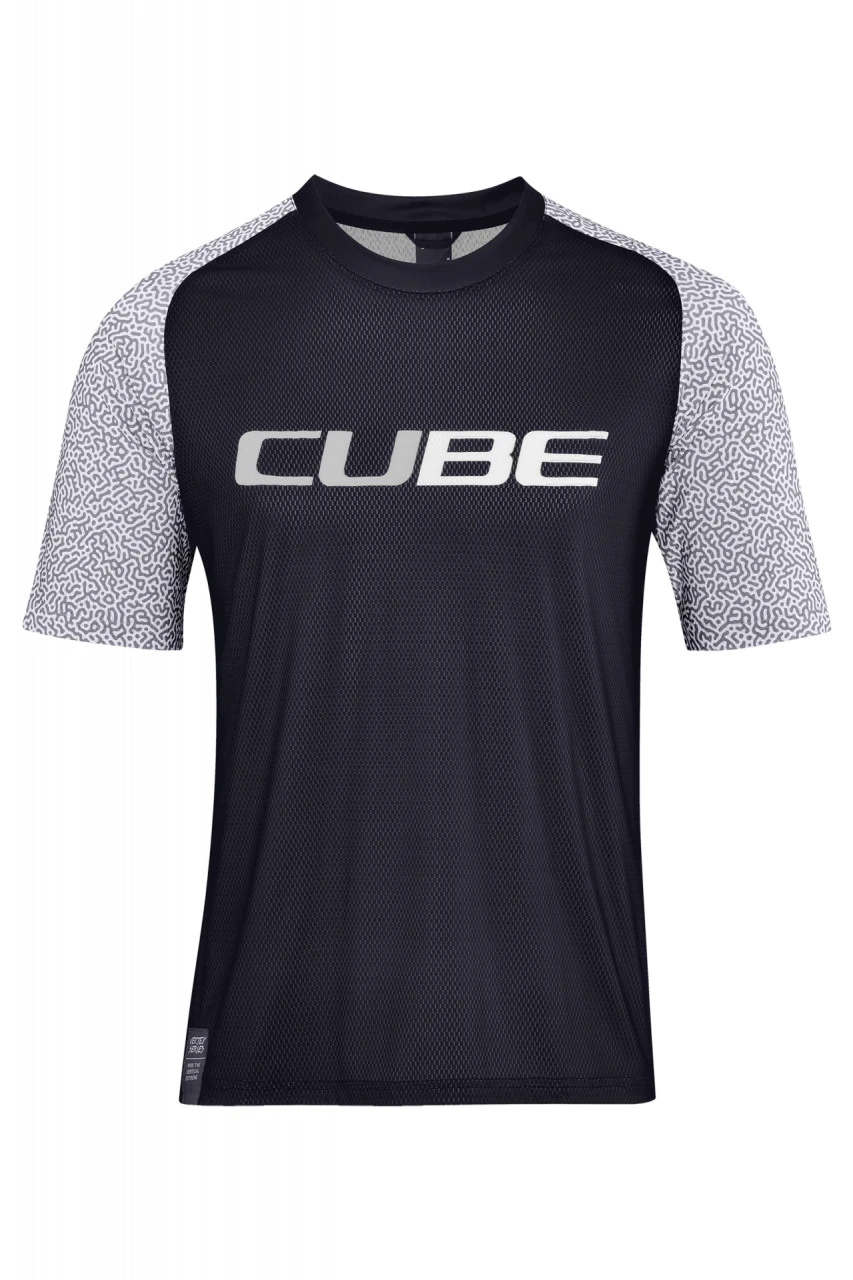 1. Tricou Ciclism CUBE Vertex Round Neck Jersey S/S Black