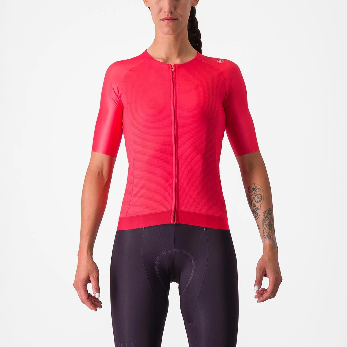1. Tricou cu maneca scurta Castelli Aero PRO 7.0 W, de dama, Rosu, M