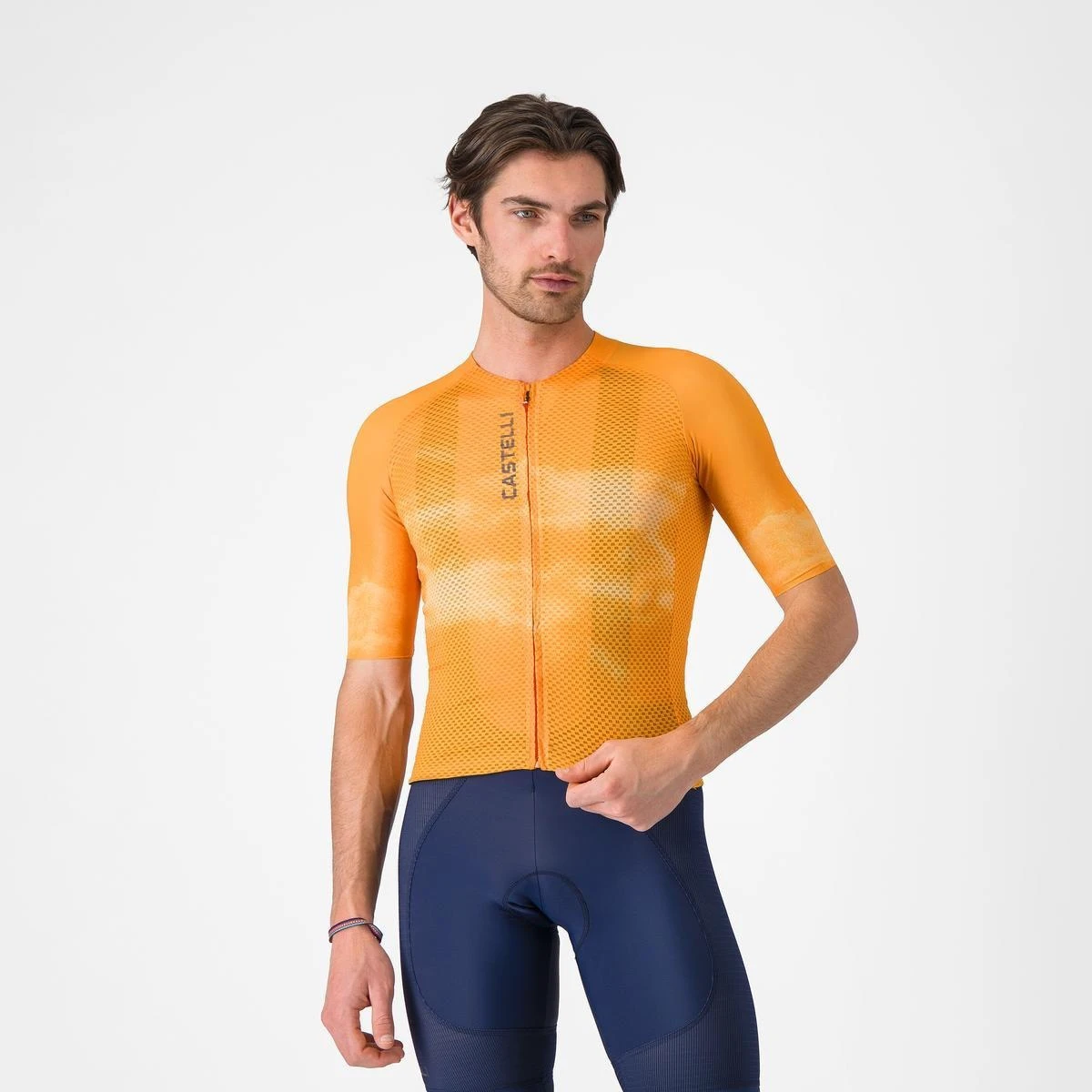1. Tricou cu maneca scurta Castelli Climbers A/C, pentru barbati, portocaliu/gri XL