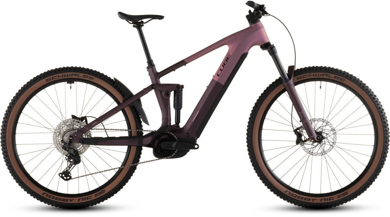 3. BICICLETA ELECTRICA CUBE STEREO HYBRID ONE44 PRO 800 SHIFTBLUSH RAISIN