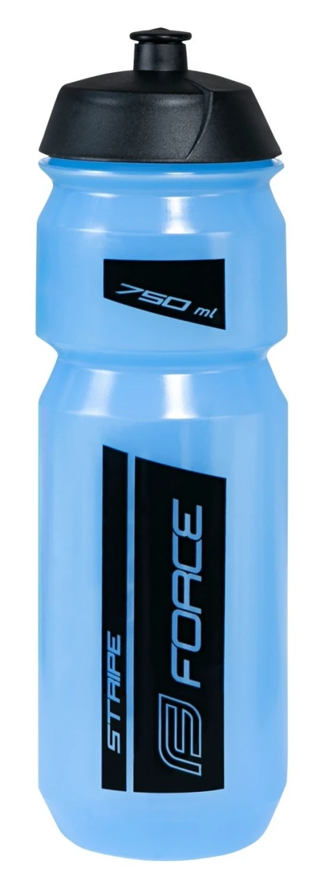 1. Bidon Force Stripe 0.75l albastru/negru transparent