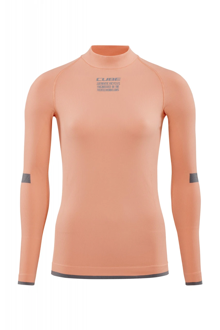 1. Bluza De Corp CUBE WS Baselayer Race Be Warm L/S Coral