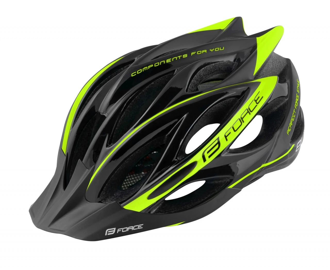 1. Casca Force Bull Negru/Fluo