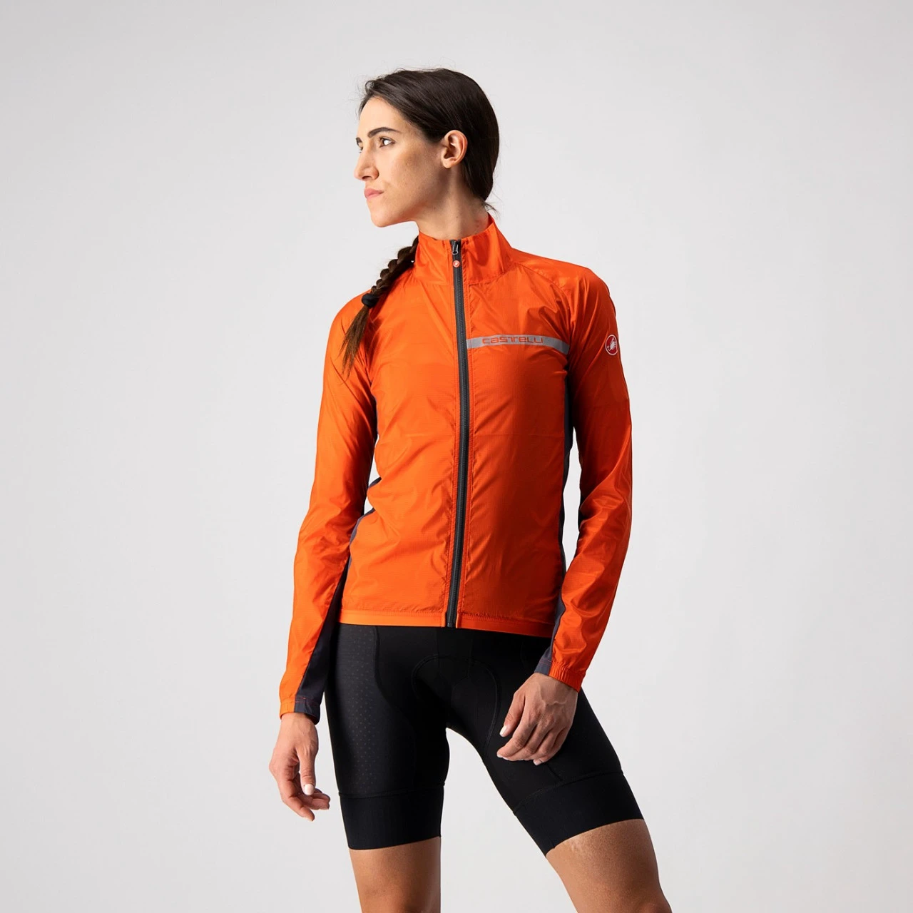 1. Jacheta de vant Castelli Squadra Stretch W de dama Portocaliu