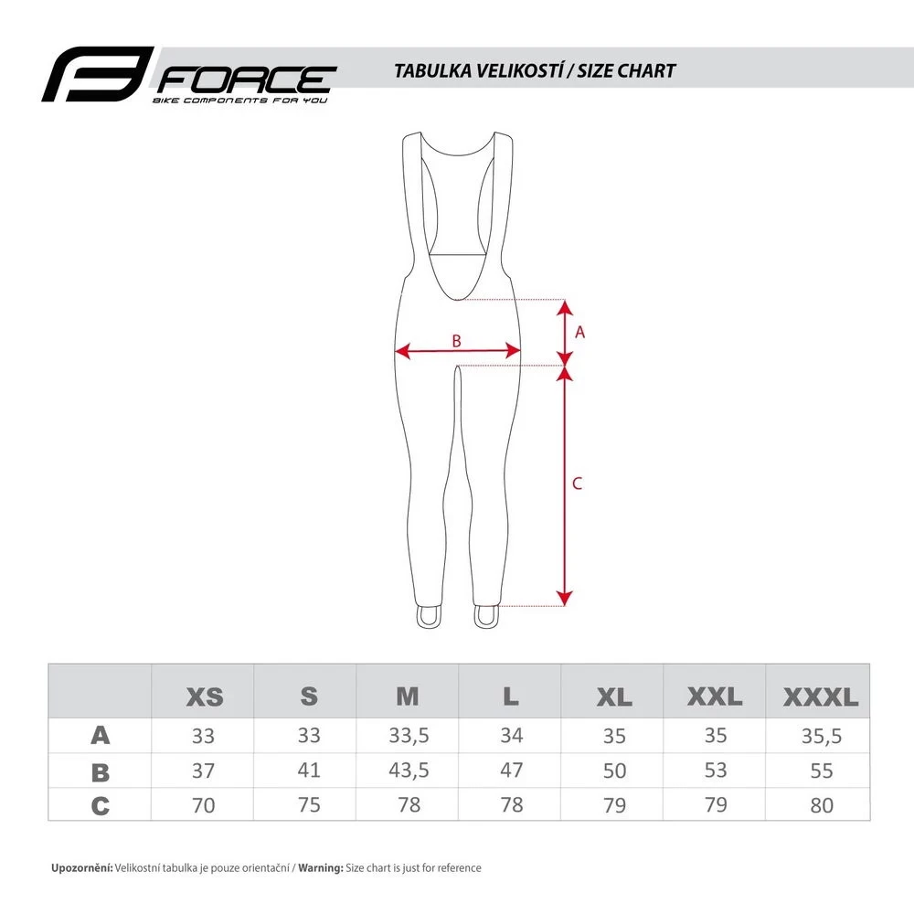 3. Pantaloni lungi cu bretele fara bazon FORCE Z70 Negru