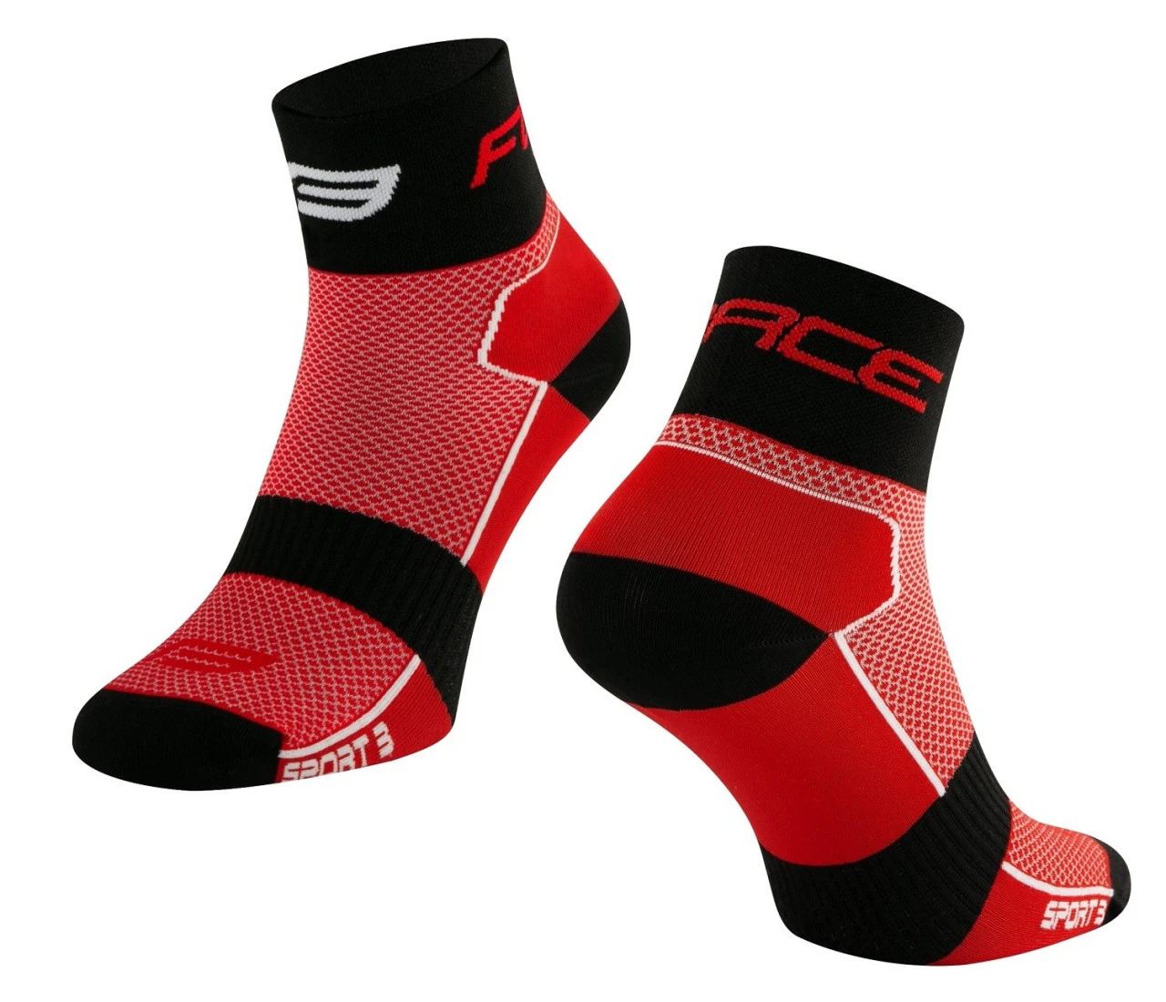 1. Sosete Force Sport 3 rosu/negru