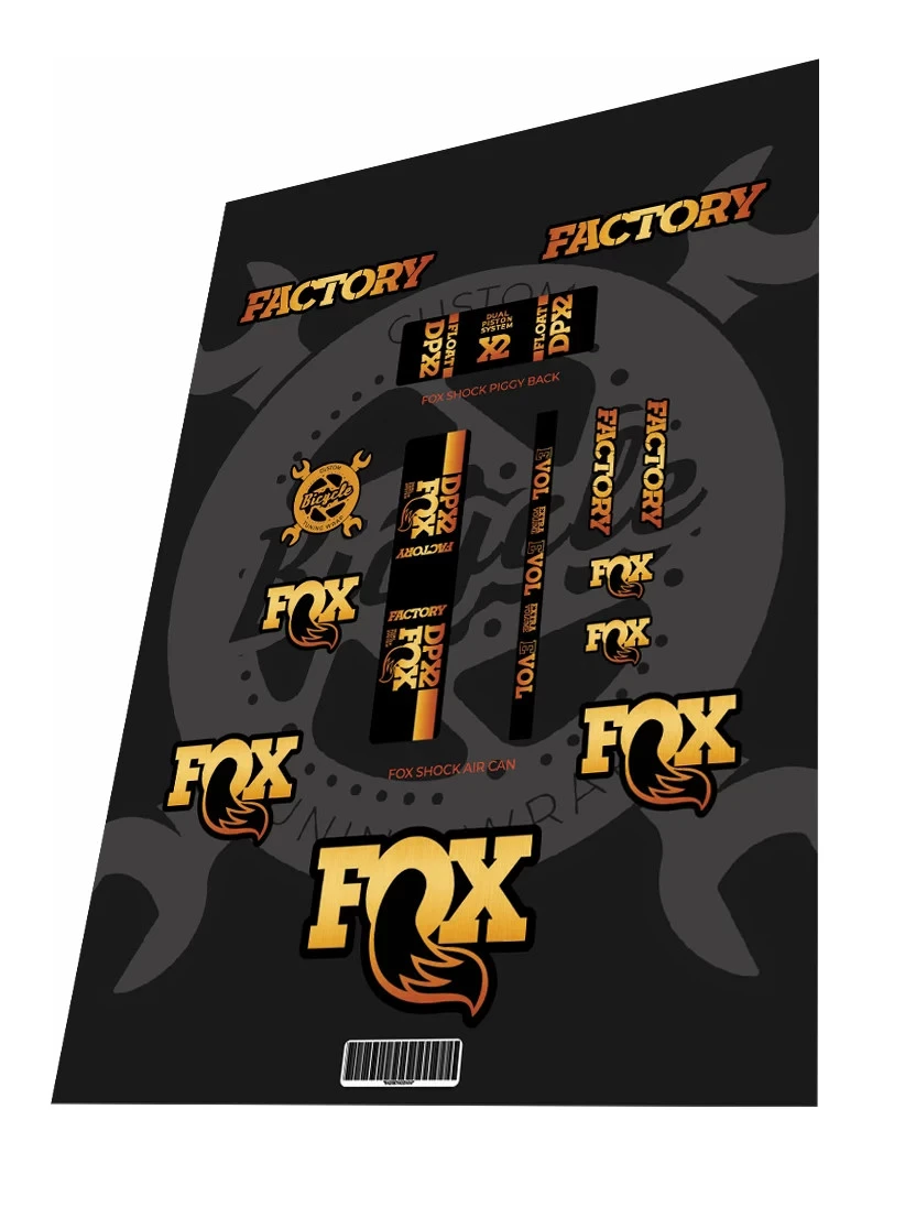 1. Stickere adezive amortizor FOX Factory DPX2 Sunset Gradient 2020
