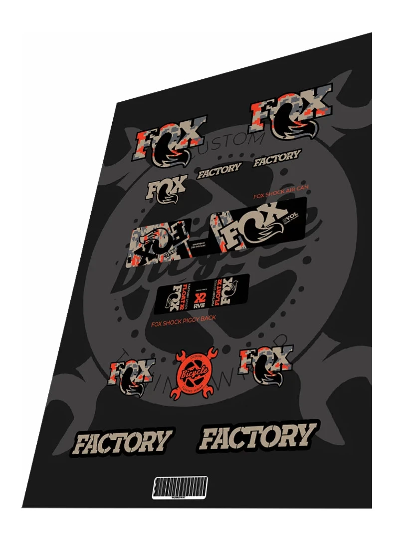 1. Stickere adezive amortizor FOX Float X2 Camo Desert 2020