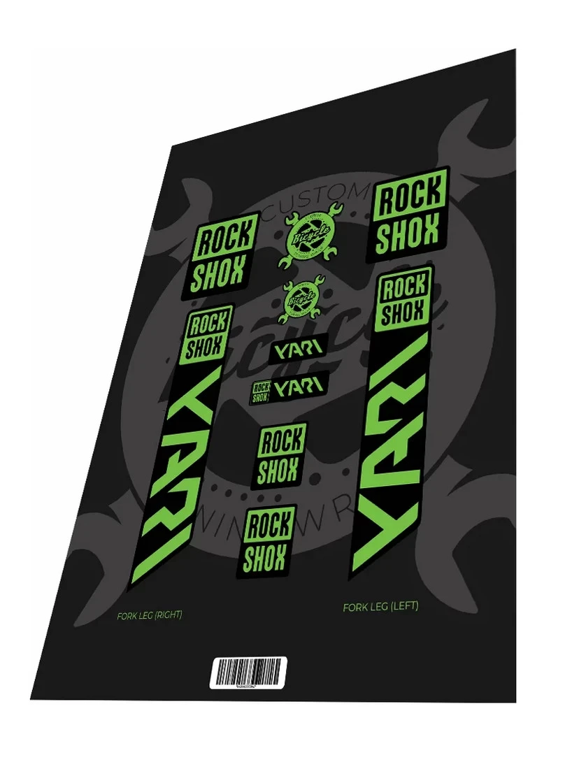 1. Stickere adezive furca ROCKSHOX Yari Toxic Green 2022