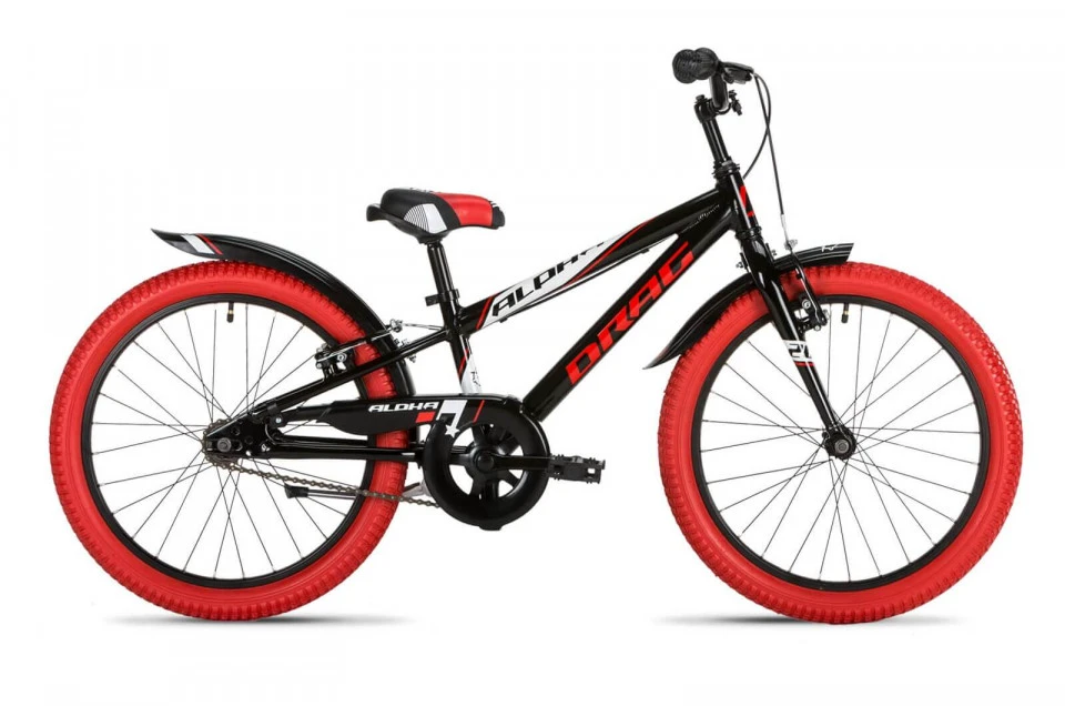 1. Bicicleta copii DRAG Alpha 20" Negru-Rosu