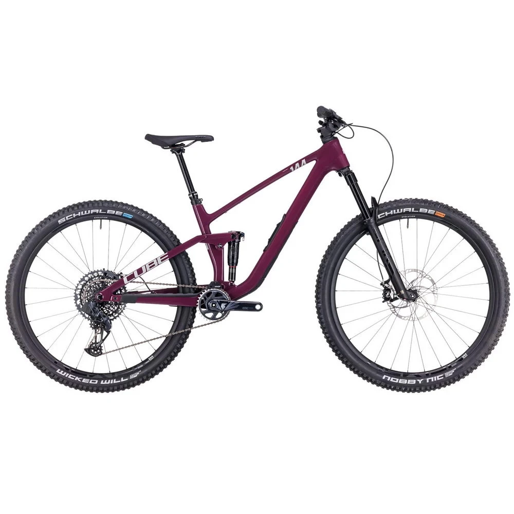 1. Bicicleta Full Suspension CUBE Stereo ONE44 C:68X SLX Wine'n'Grey