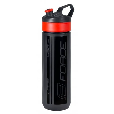 1. Bidon Force Loop 0.45L, Negru-transparent/rosu
