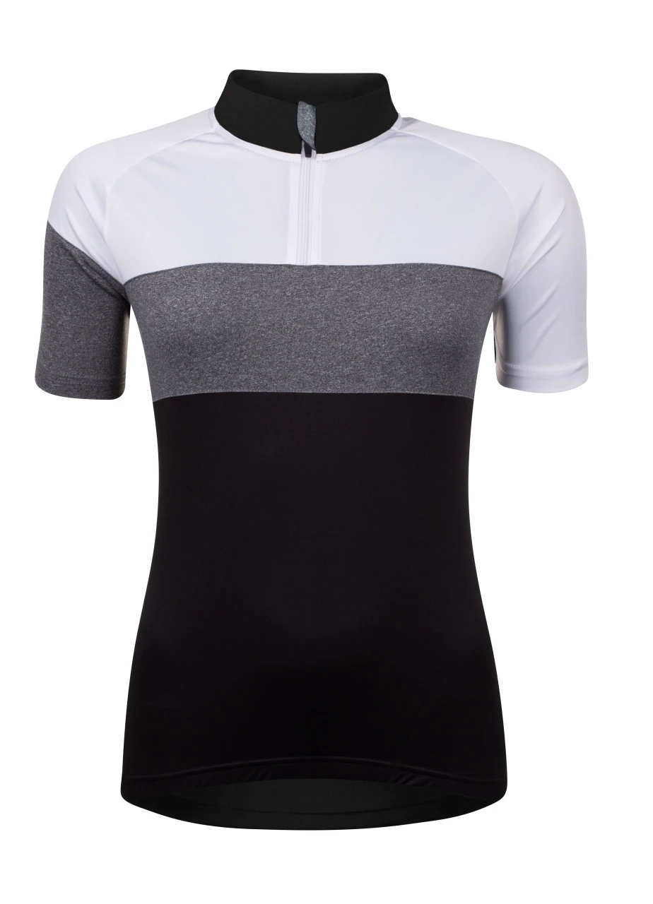 1. Bluza ciclism Force View Lady maneci scurte negru/alb/gri XS