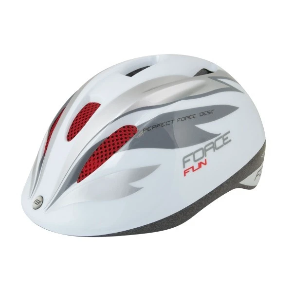 1. Casca copii Force Fun Stripes alb/gri M (52-56 cm)
