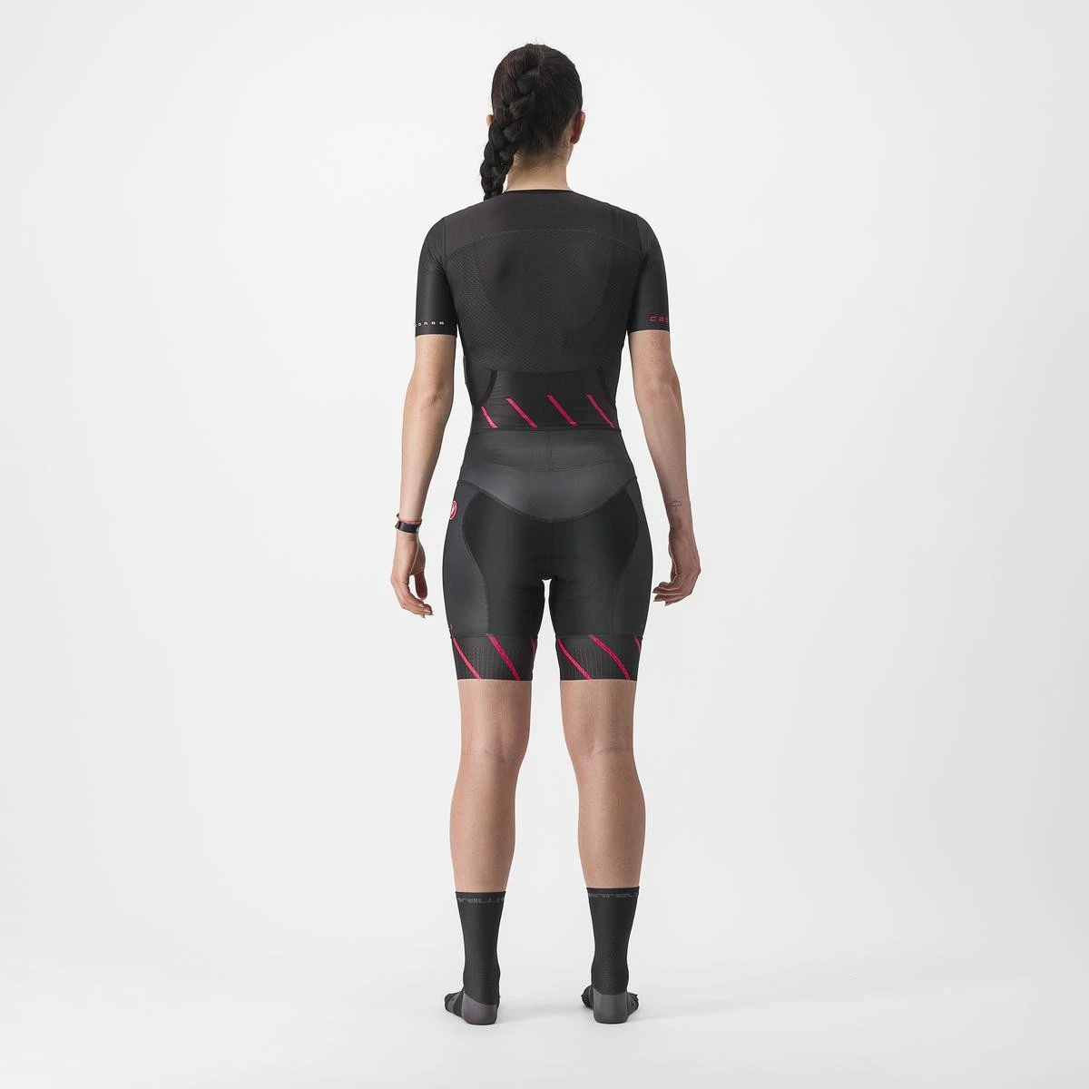2. Costum de triatlon cu maneca scurta Castelli Free Sanremo W SS de dama Negru/Magenta