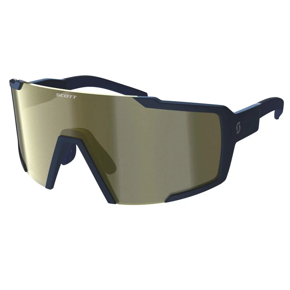 1. Ochelari soare SCOTT Shield Compact Submariner Blue-Gold Chrome