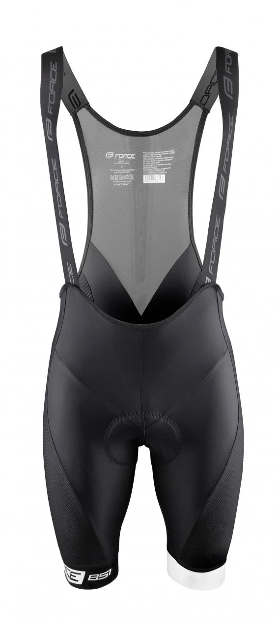 1. Pantaloni scurti cu bazon si bretele Force B51 negru/alb