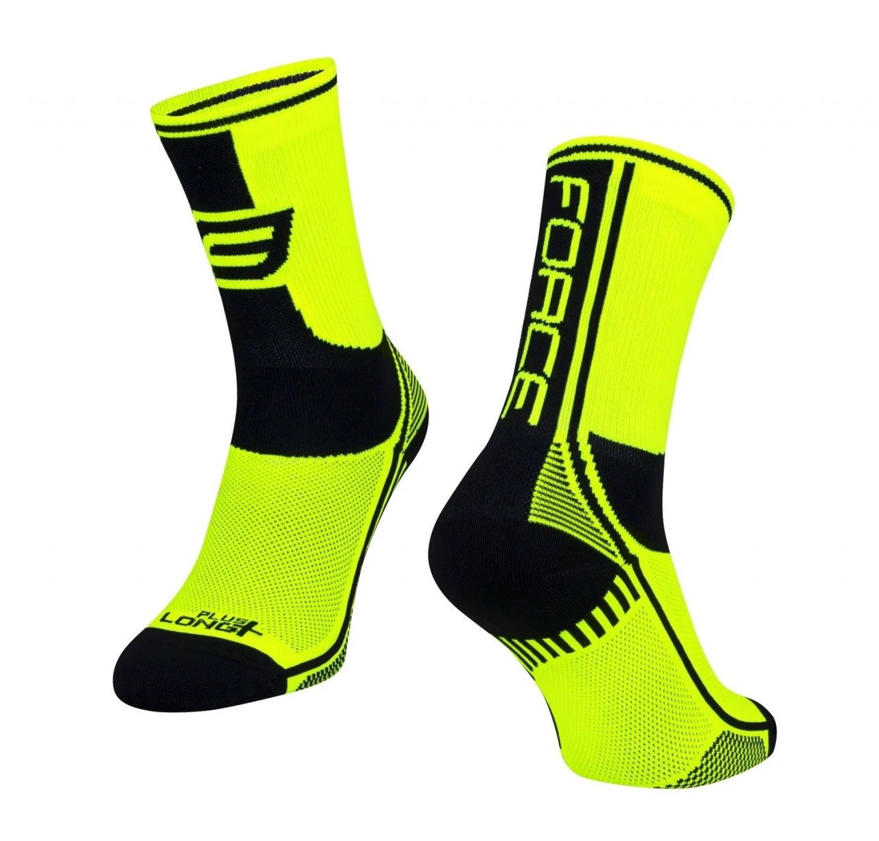 1. Sosete Force Long Plus fluo/negru XS