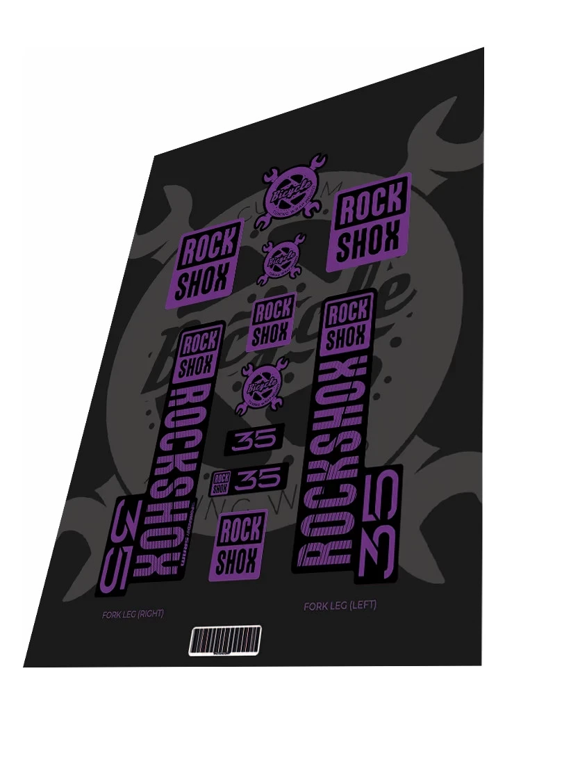 1. Stickere adezive furca ROCKSHOX 35 Dark Purple 2020