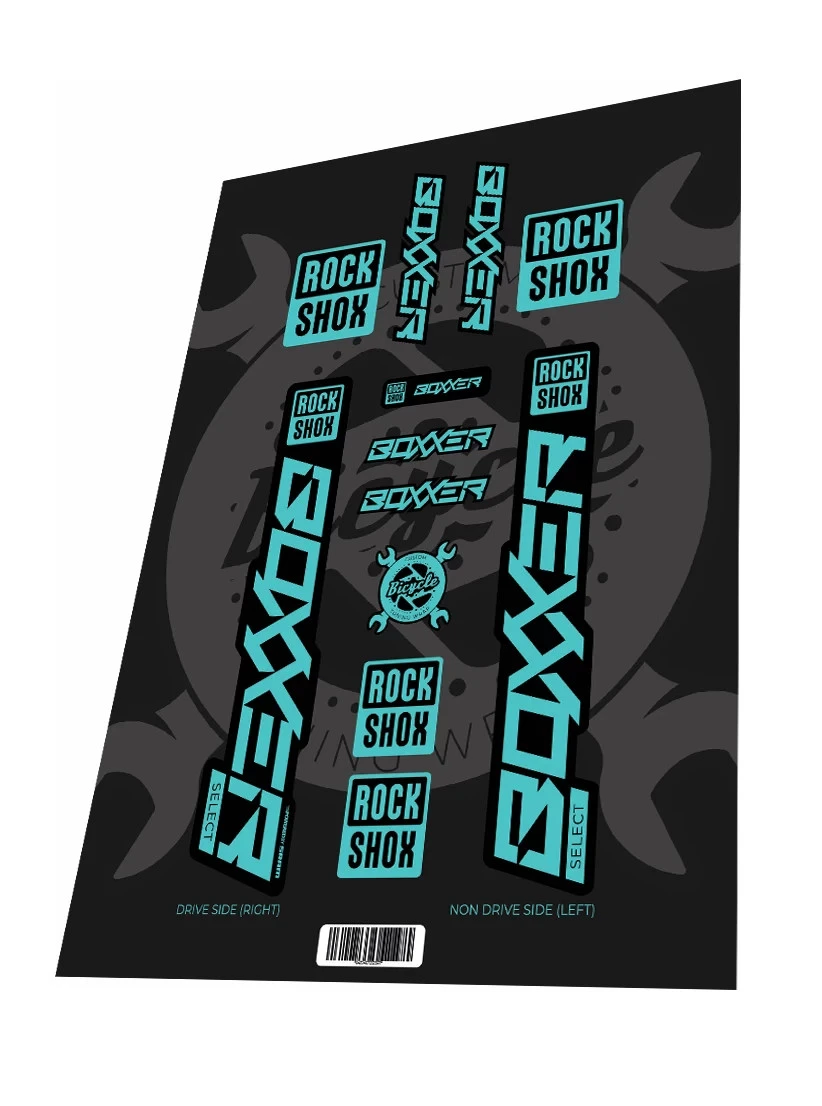 1. Stickere adezive furca ROCKSHOX Boxxer Select RC Sky Blue 2022