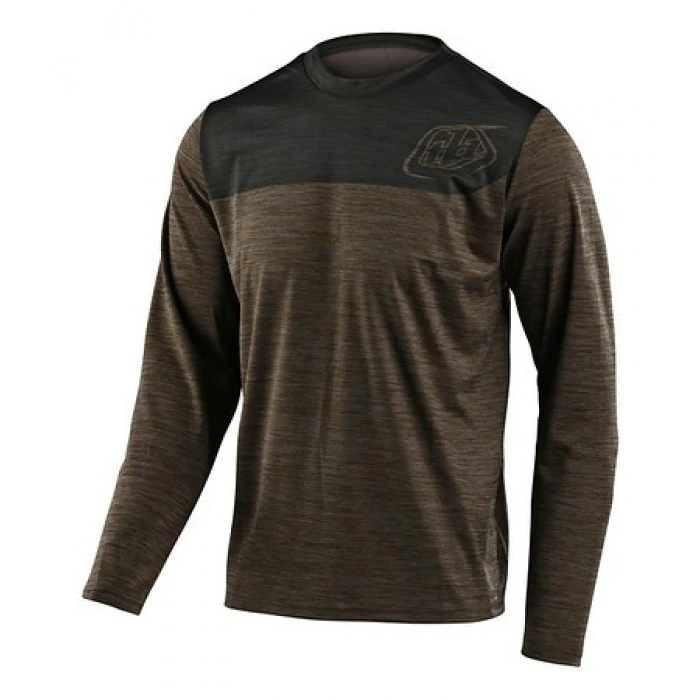 1. Tricou Bicicleta Troy Lee Designs Flowline Ls Shield Walnut / Charcoal