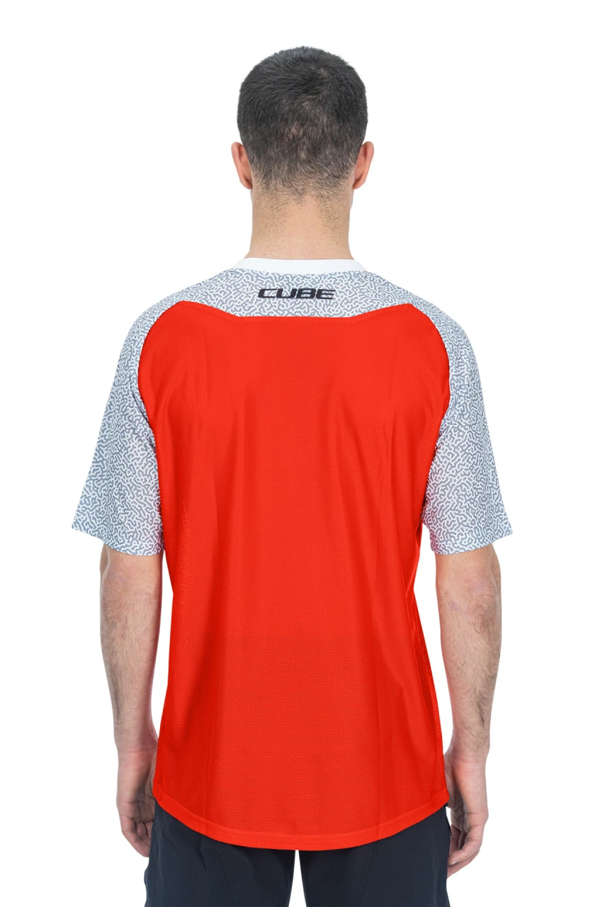3. Tricou Ciclism CUBE Vertex Round Neck Jersey S/S Orange